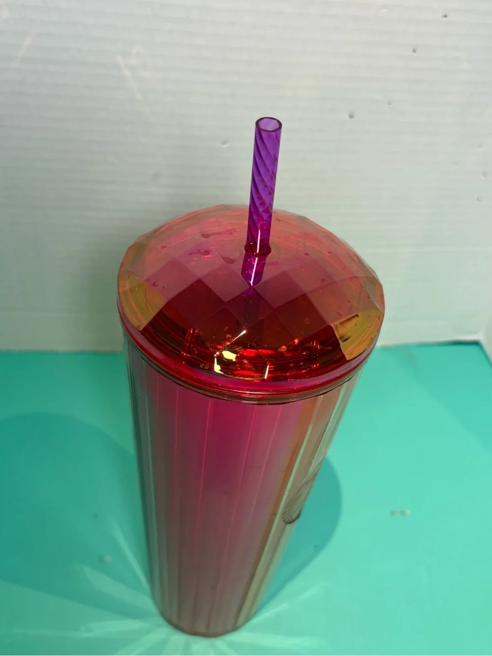 New Starbucks Summer 2024 Venti Tumbler Kaleidoscope Orange Pink Iridescent